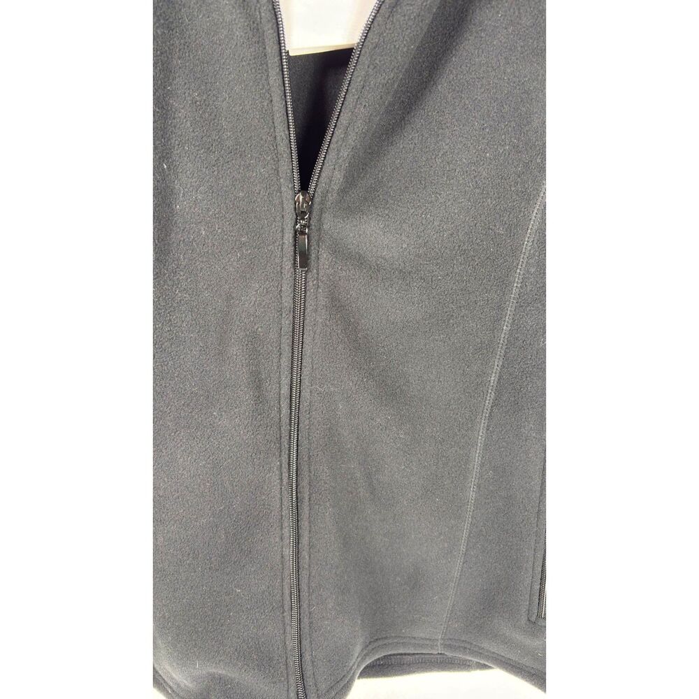 Tri Mountain Fleece Vest Womens Large Black Zipper Pockets New - Picture 7 of 9